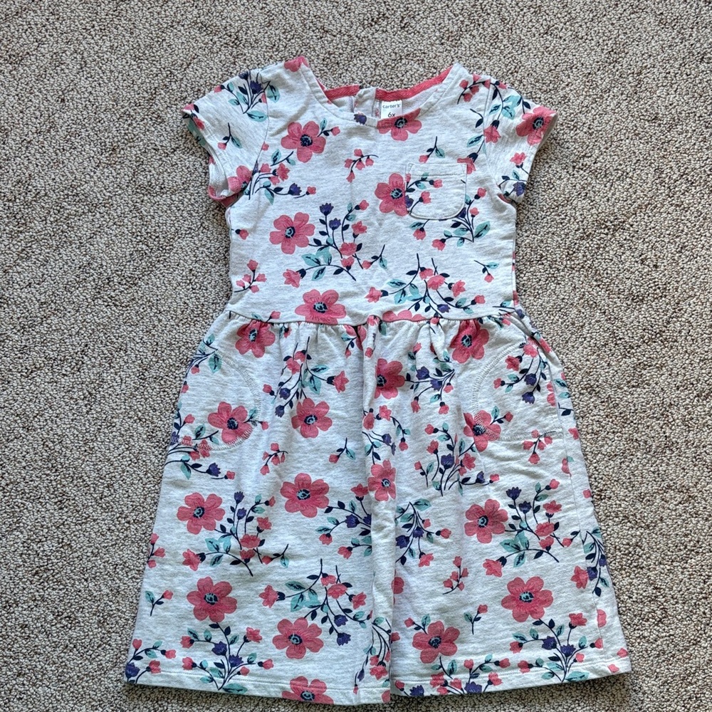Carter's Pink and White Floral Kids Dress
